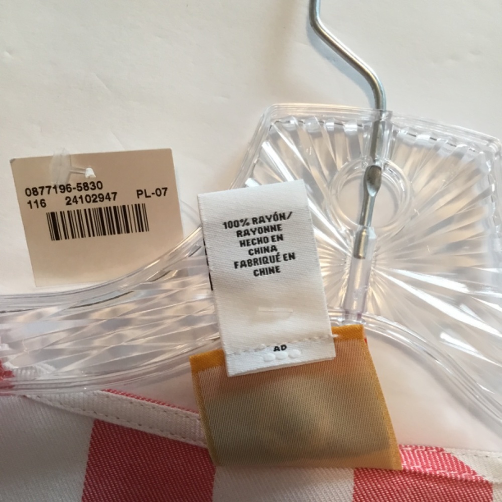 Ruby Rd Ladies V-Neck/ Rollup Sleeves Reddish Coral/ White Strips Size L NWT - Picture 5 of 6